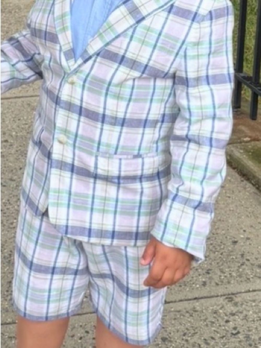 Janie and Jack BUNDLE Pastel Plaid Blazer & Matching shorts